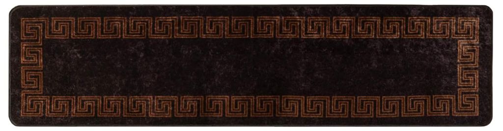 Eleganten-Stil Teppich 1 PC - für Wohnzimmer, Schlafzimmer,läufer MARSA Schwarz 100x400 cm Polyester und PVC - Designerteppiche - Möbel26