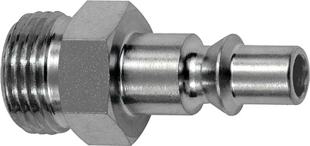 Riegler Nippel für Kupplungen NW 5,5, ARO 210, Stahl gehärtet/verz., G 3/8 AG