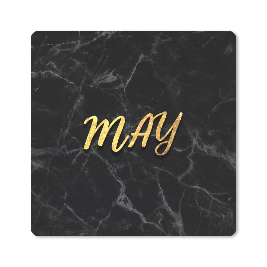 MuchoWow Mauspad Mousepad Zitat - Kalender - Mai - Gold 20x20 cm - Mousepads - Maus Mat - Pad - Mausunterlage - Desk Mat - Bureauartikeln