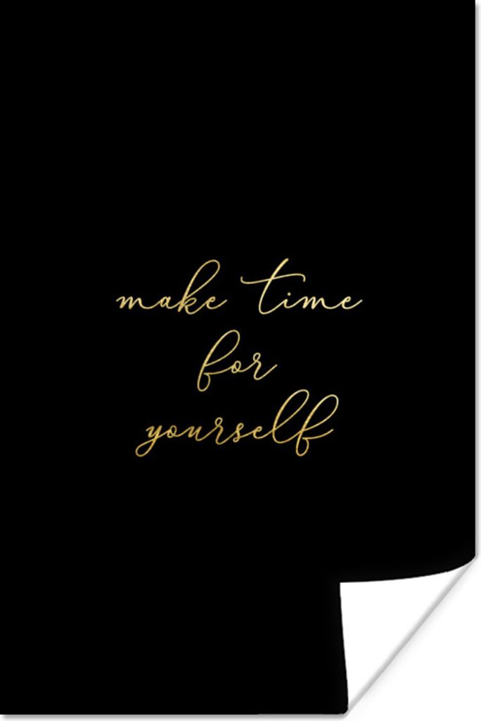 MuchoWow Poster Zitate - Selbstfürsorge - Gold - Schwarz 20x30 cm - Papierdruck