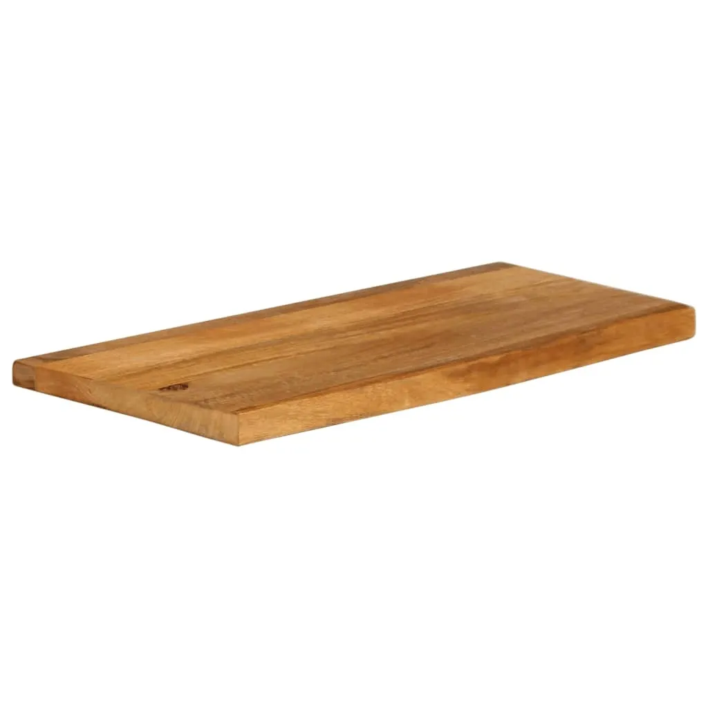 The Living Store Piano del tavolo con bordo ad albero 80x40x2,5 cm in legno massiccio di mango - 3