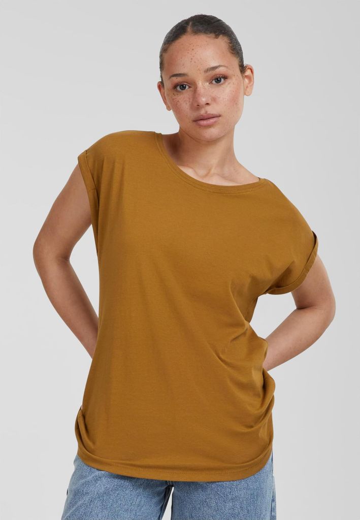 Urban Classics Kurzarm-T-Shirt für Frauen Slipout senf 5XL Produktbild 