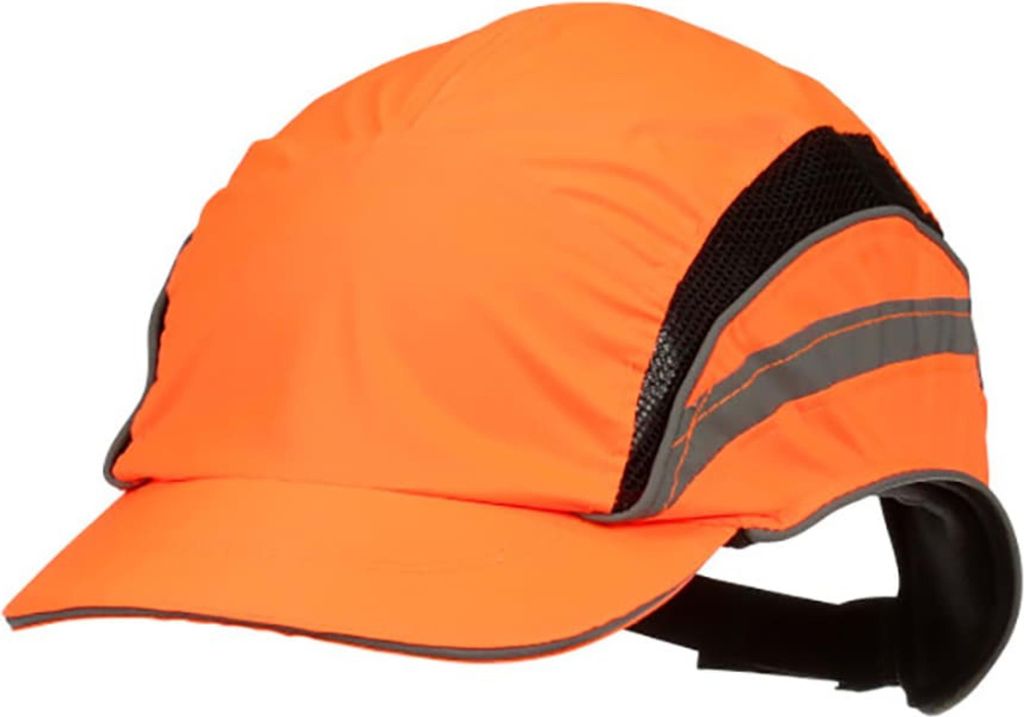 3M First Base 3 Anstoßkappe 2021874, Classic, fluoreszierende Warnfarbe, Orange, verkürzter Schirm, 55 mm