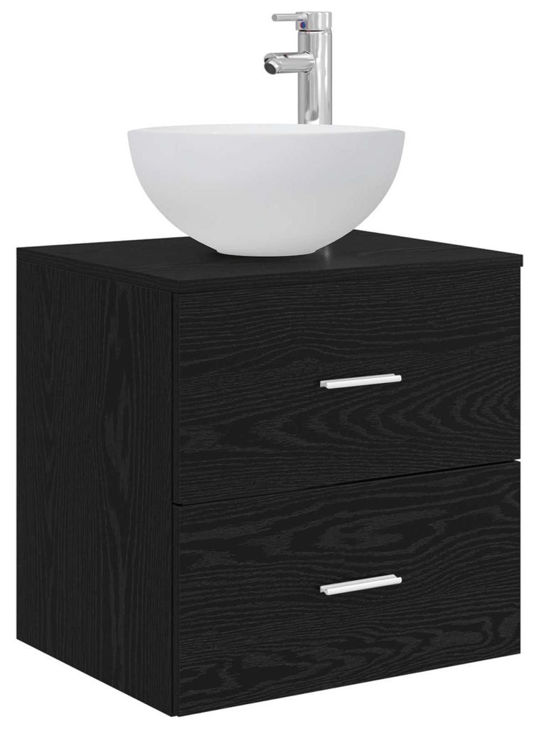 Wandmontierte Waschtisch Schwarze Eiche 49,5 x 41 x 64,5 cm
