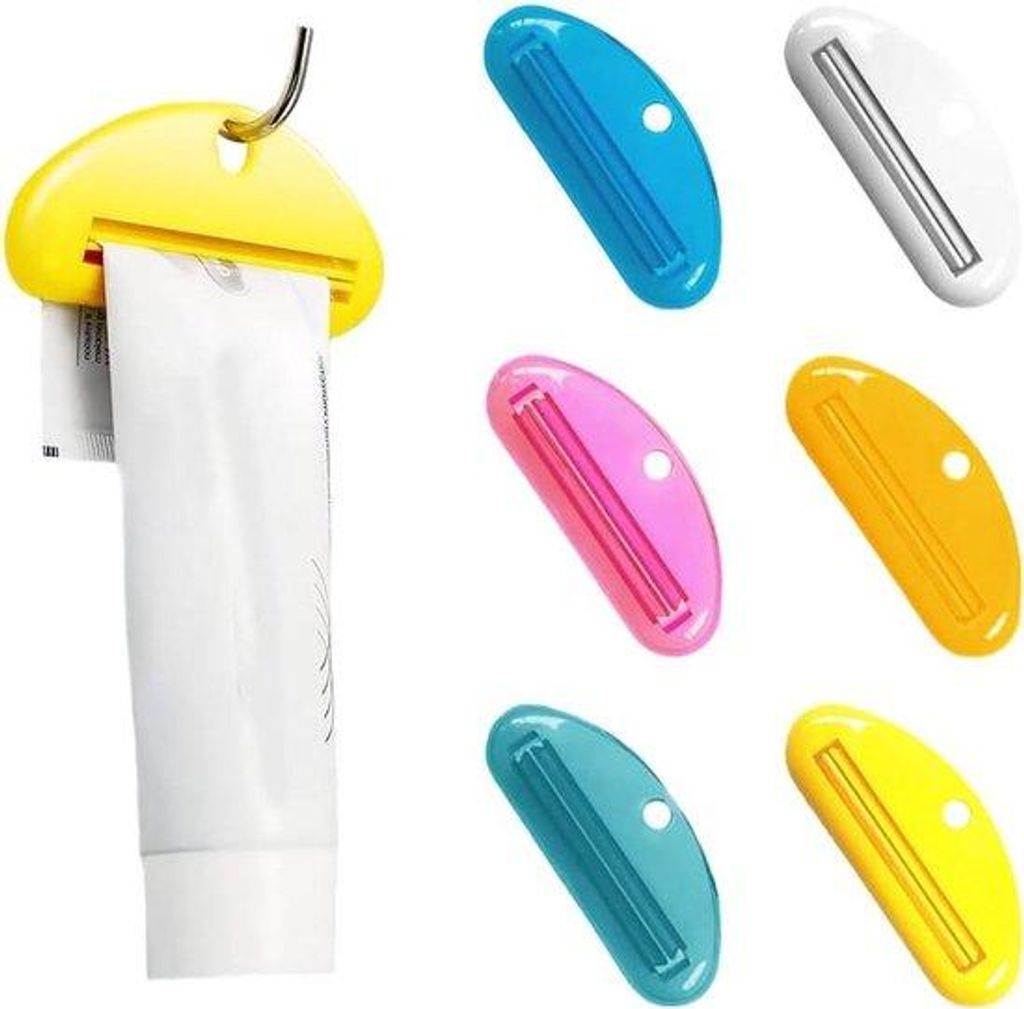 Tandpasta Tube Knijper - D-vorm Clips - Dispenser - 6 Stuks (6 Farben)