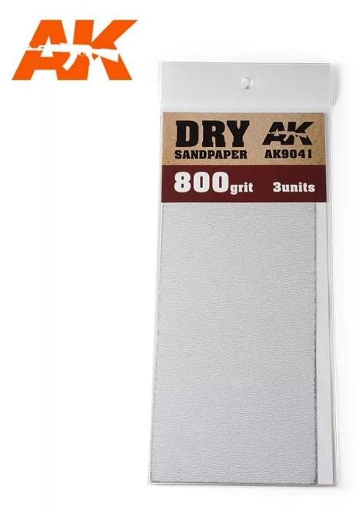 AK Interactive Dry Sandpaper 800 Grit. 3 Units (AK-9041)