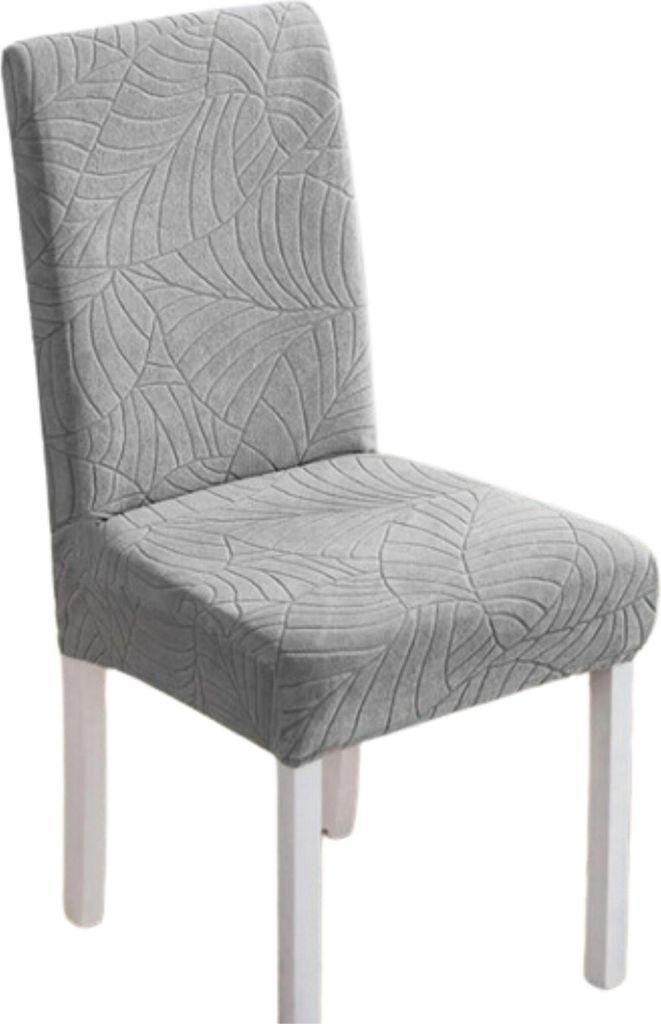 Stuhlhusse - Hellgrau Jacquard - Universeller Stuhlbezug - Produktbild 