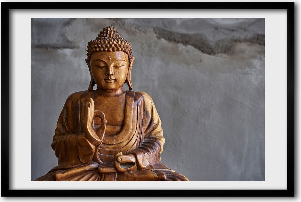 Bild 60x40 MDF-Rahmen, Wandkunst Holz buddha