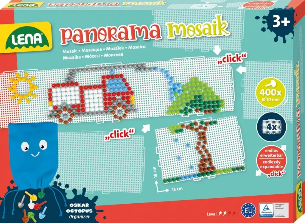 Lena Panorama XL Set de mosaïque 400 pièces 10 mm pour enfants créatifs