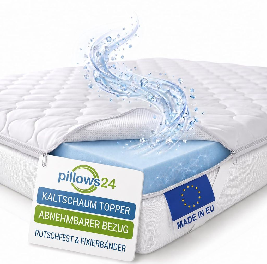 Pillows24 - Topper 120x200cm aus Kaltschaum - 6cm hoch - Produktbild 