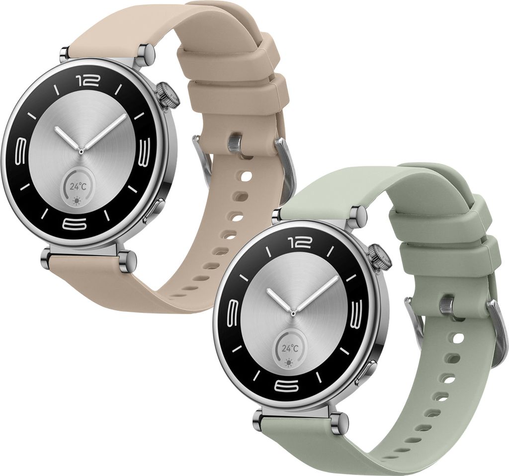 kwmobile 2x Sportarmband kompatibel mit Huawei Watch GT5 41mm / GT5 Pro 42mm / Watch GT4 41mm Armband - Fitnesstracker Band Set aus TPU Silikon
