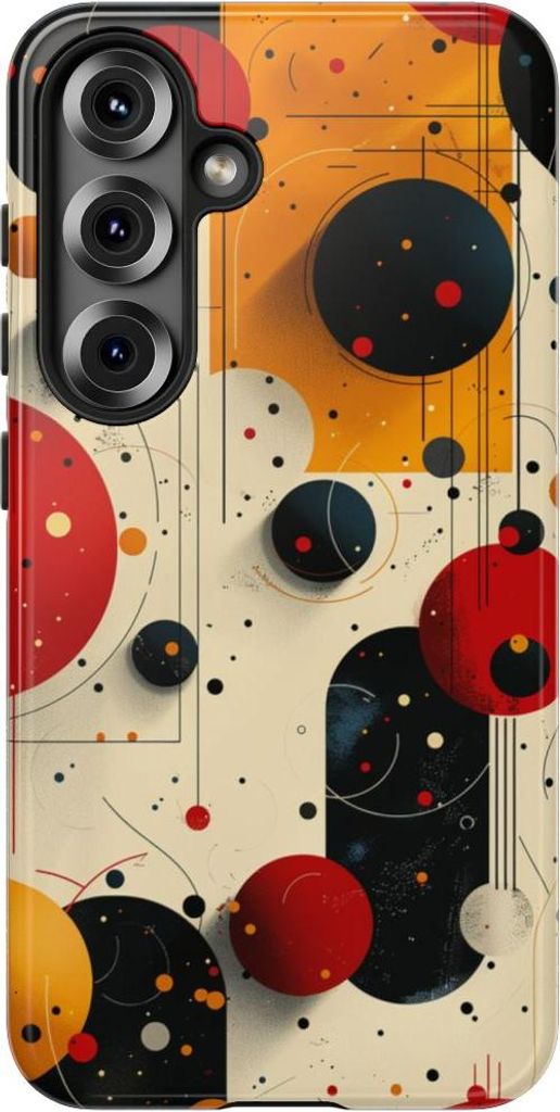 Glänzendes Design mit geometrischen Kreisen – Hülle Kompatibel mit Samsung Galaxy S25