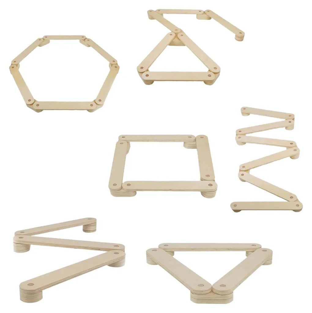 Kit de parcours d'équilibre en bois modulable pour enfant - 8 pièces