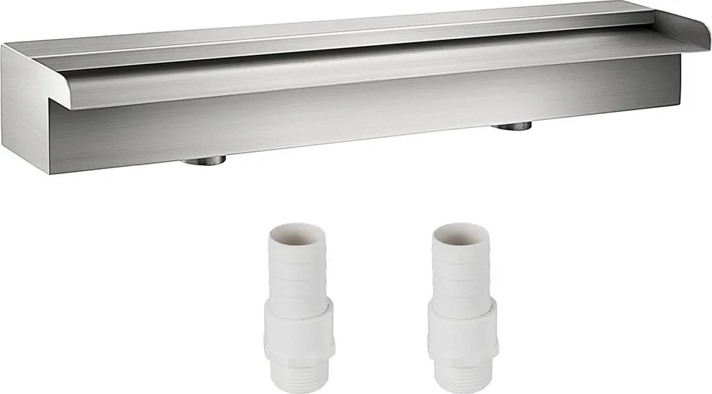 Lame d'eau inox 600 mm design moderne pour cascade de bassin carpe koï