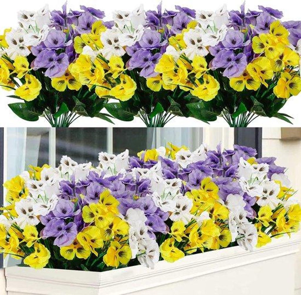 Kunstblumen Violett - Sommerdeko - 9 Bündel - UV Beständig