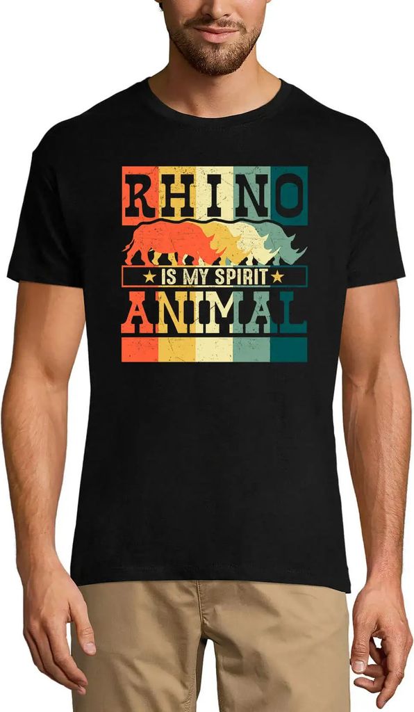 Herren Grafik T-Shirt Retro-Nashorn ist mein Seelentier – Retro Rhino Is My Spirit Animal – Öko-Verantwortlich Vintage Jahrgang Kurzarm Lustig...