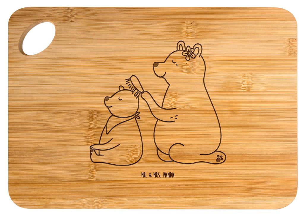 Mr. & Mrs. Panda Holzbrett Bär Kind - Transparent - Geschenk, Schneidebrett, Muttertag, Hackbrett, Mutter, Frühstücksbrettchen, schneidbrett, Vo...