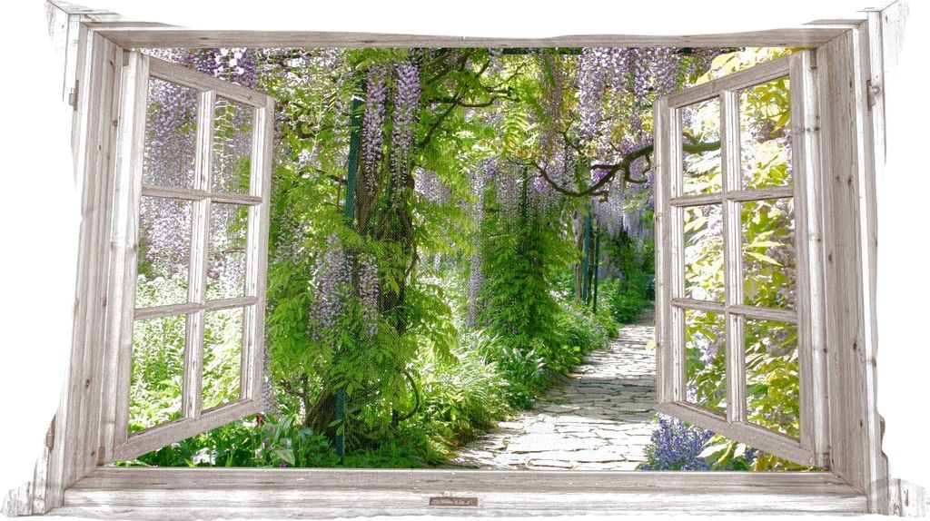 MuchoWow Zierkissen Sofakissen Wohnzimmer Dekokissen 60x40 cm Blauer Regen - Blumen - Aussicht - Baum - Frühling - Kopfkissen - Polster mit Foto