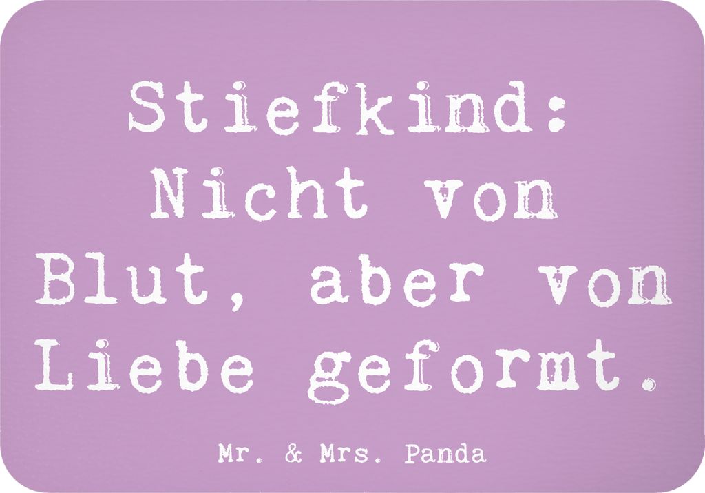 Mr. & Mrs. Panda Kühlschrankmagnet Spruch Stiefkind von Liebe - Lavendeltraum - Geschenk, Familienbindung, Zuneigung, Geburtstage, Familienliebe, ...