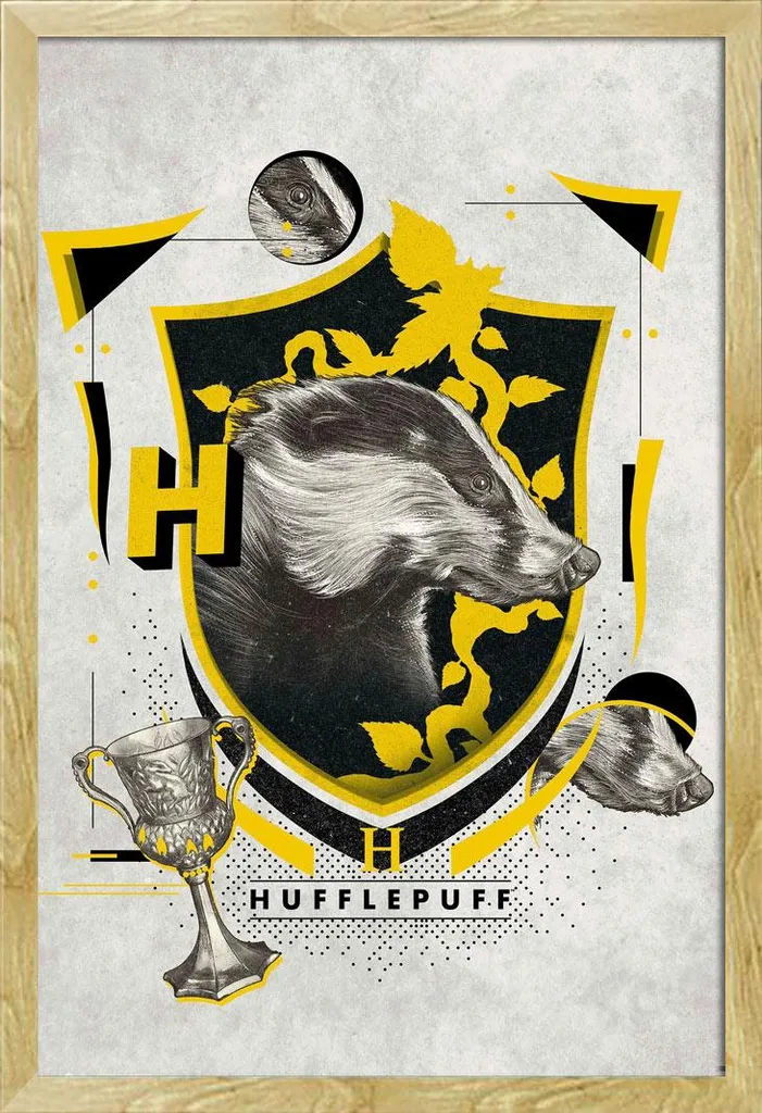 Maxi Poster Tassorosso Harry Potter Incorniciato Shinsuke Faggio 61x91