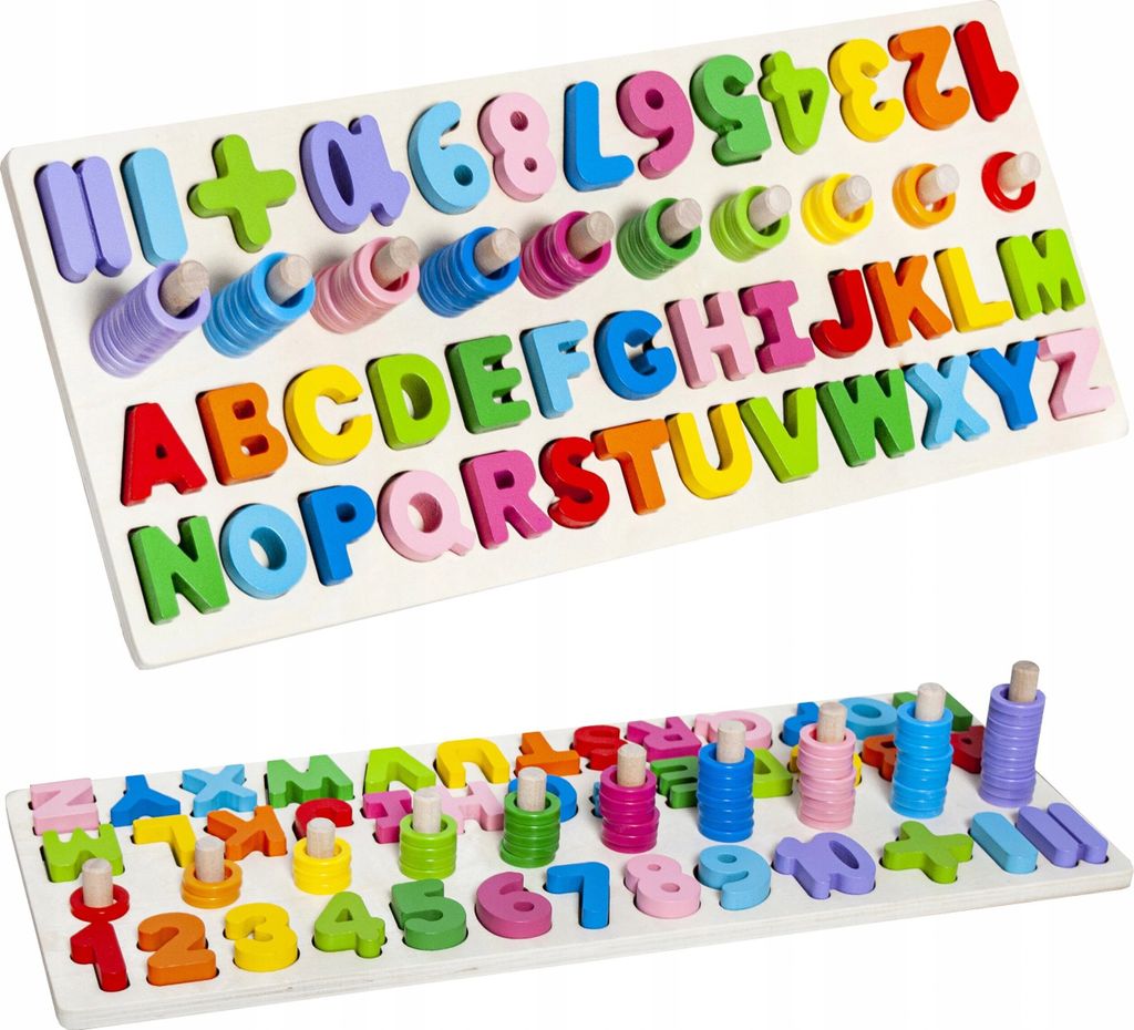 Holzpuzzle mit Alphabet und Zahlen Produktbild 