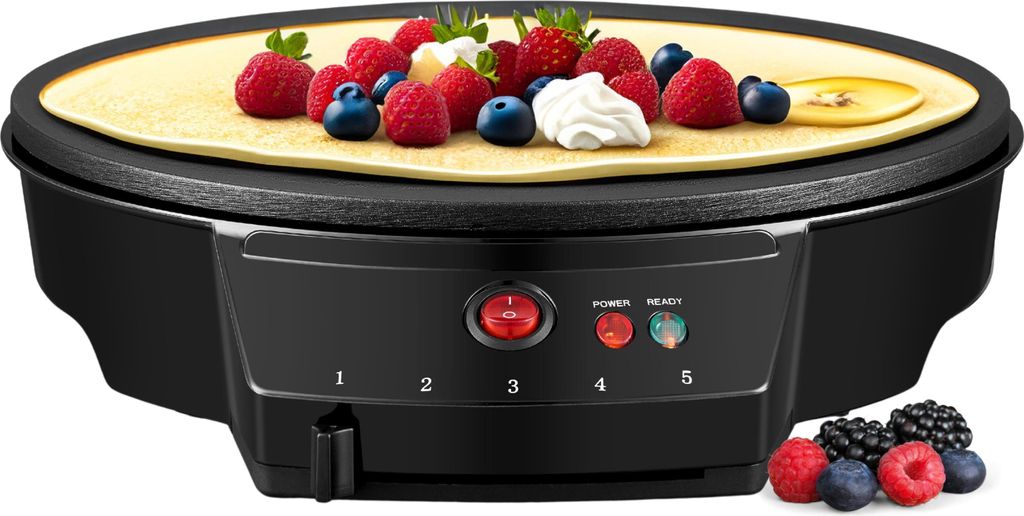 Steinborg Crêpes Maker 1000 Watt Antihaftbeschichtung Cool-Touch-Griff Automatische Temperaturkontrolle 30 cm im Durchmesser