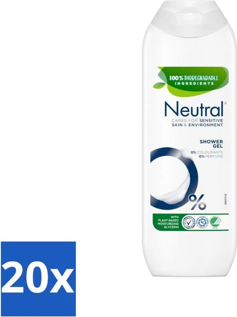 Neutro Roberts Gel Doccia Zero Profumo Glicerina Vegetale - 20x250ml