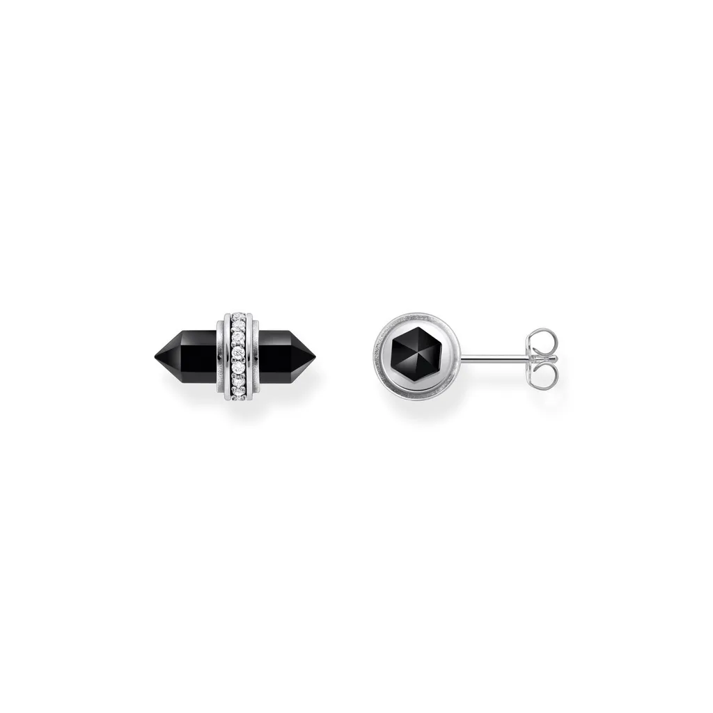 Puces d'oreilles Thomas Sabo en argent 925 noirci au design minimaliste