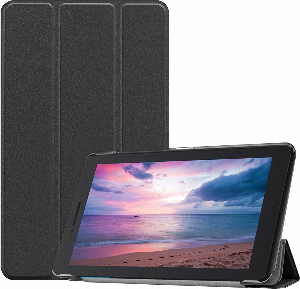 Case2go - Hülle kompatibel mit Lenovo Tab E8 8 inch (2019) - Mit Standfunktion - Kunstleder Tablet Case Schutzhülle - Schwarz