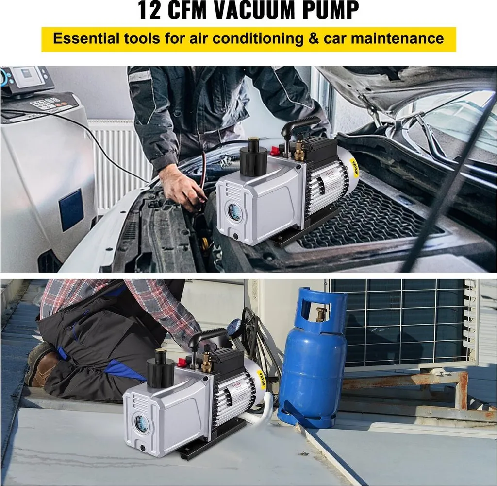 Pompe à vide 12 CFM pour maintenance de climatisation et réfrigération
