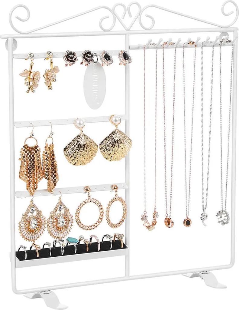 Portagioie Bianco Legno Vintage - Scatola Gioielli Stile Retrò