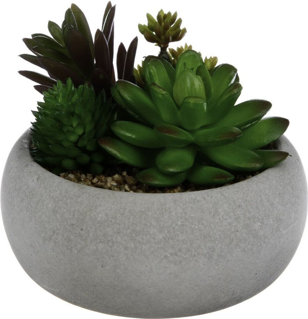 Fleur artificielle en pot gris, décoration de salle de Image du produit 