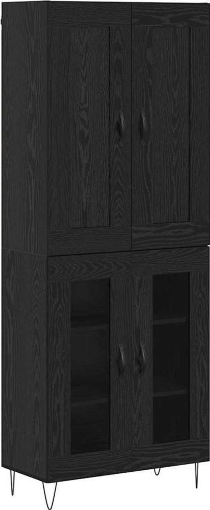 Highboard Schwarz Eichen-Optik 69,5 x 34 x 180 cm Holzwerkstoff