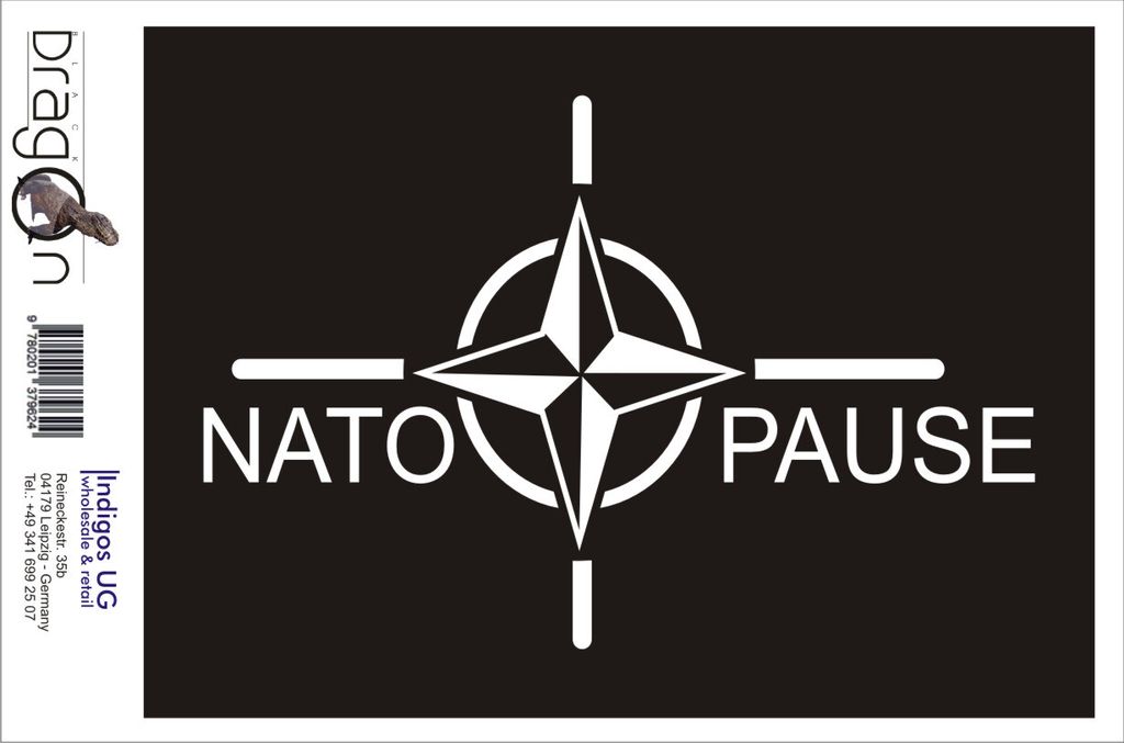 Aufkleber / Autoaufkleber - JDM / Die cut / Auto / OEM - Nato pause / Nato break - 150x100 mm nato pause - Heckscheibe / Heckscheibenaufkleber