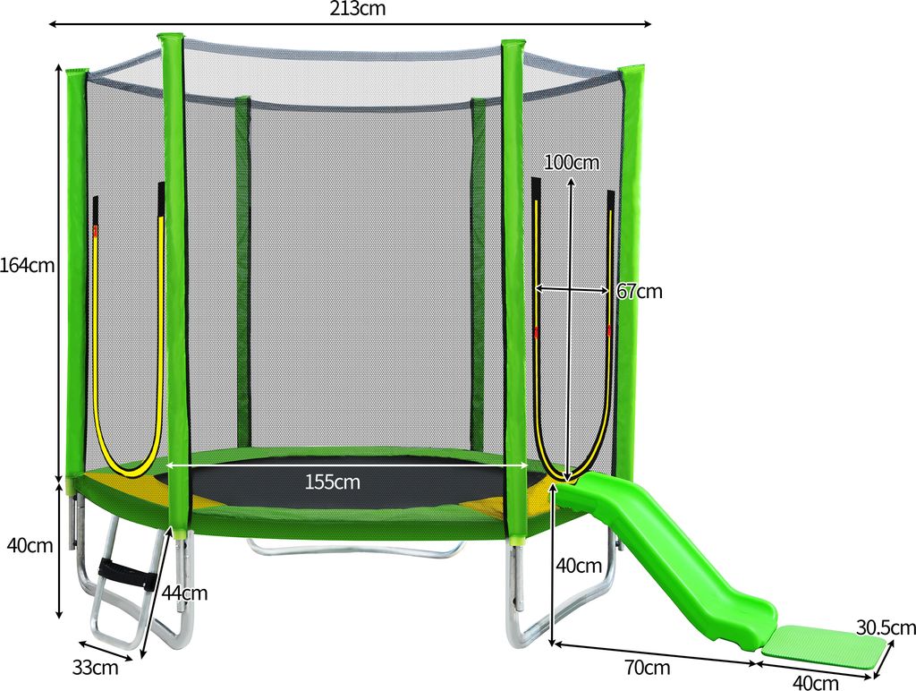 Trampolina ogrodowa Merax Ø 213 cm trampolina dla dzieci z Zdjęcie produktu 10