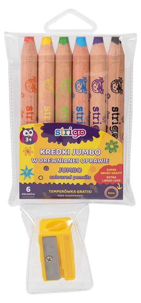 Strigo jumbo Bleistift Buntstifte in Holzrahmen 6 Farben + Produktbild 