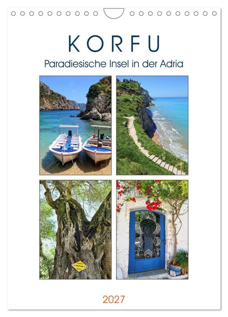 Korfu - Paradiesische Insel in der Adria (Wandkalender 2027 DIN A4 hoch), CALVENDO Monatskalender
