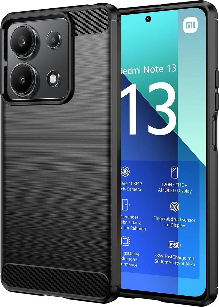 Hülle Carbon für Redmi Note 13 4G Schutzhülle Handy Case Produktbild 