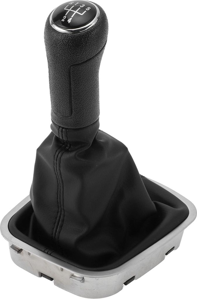 5-Gang-Schaltknauf mit Abdeckung - Schaltknauf mit Abdeckung - für Volkswagen Polo 2010-2013 Kunststoff-Kunstleder Schwarz - 1 Stück