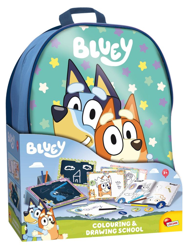 Lisciani 104604 - Bluey Mal und Zeichenschule mit Rucksack Produktbild 