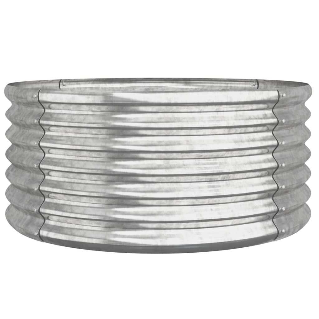Bac à plantes Acier revêtu par poudre 80x80x36 cm Argenté Image du produit 