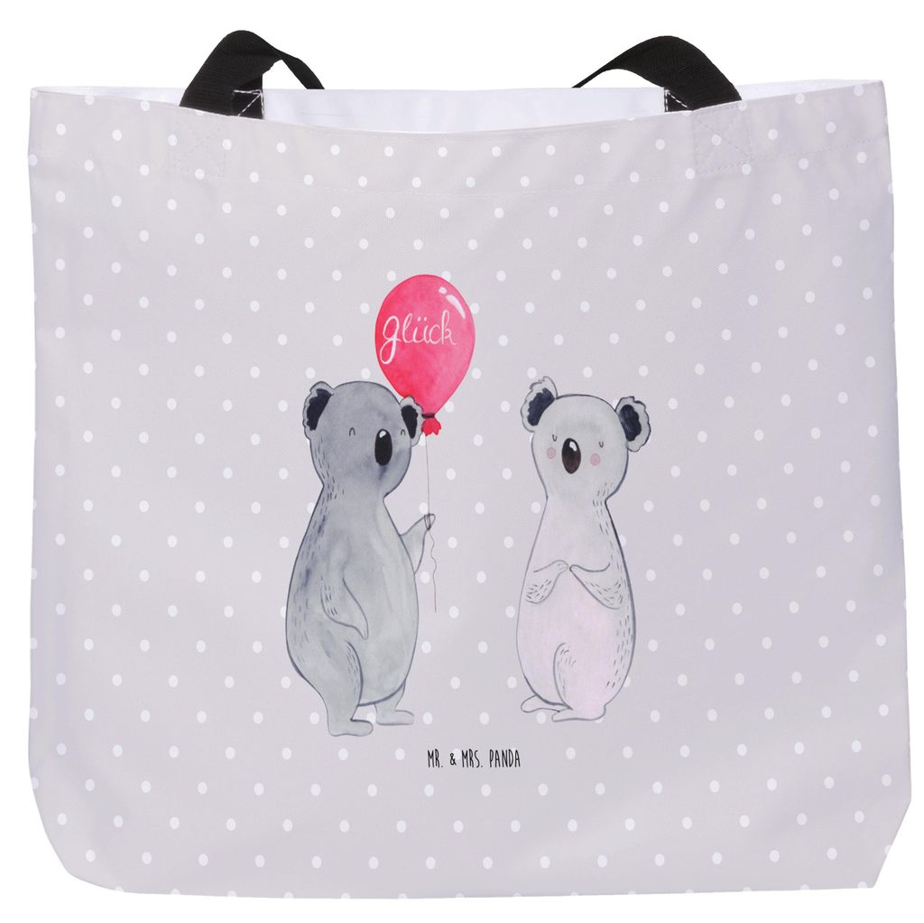 Mr. & Mrs. Panda Reisetasche Koala Luftballon - Grau Pastell - Geschenk, Tasche, Tote Bag, Tragetasche, Einkaufstasche, Party, Schultasche, Geburtstag