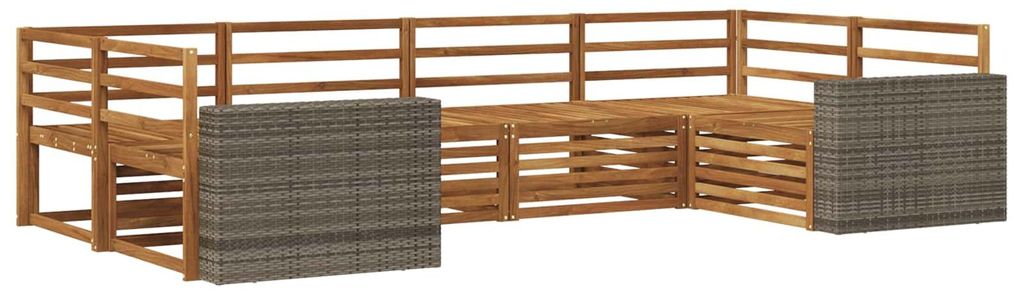 vidaXL Outdoor-Sofagarnitur 6 pcs Natur