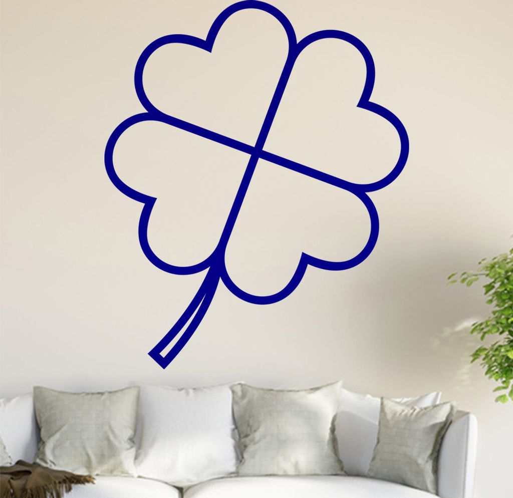 Kleeblatt Wandtattoo in 6 Größen - Wandaufkleber Wall Sticker - Dekoration, Küche, Wohnzimmer, Schlafzimmer, Badezimmer