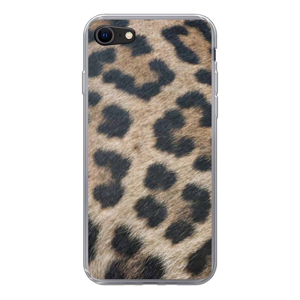 MuchoWow Handyhülle Schutzhülle Hülle für iPhone 8 Leopardenmuster Silikon Softcase Handy Hülle - Schutzhaube