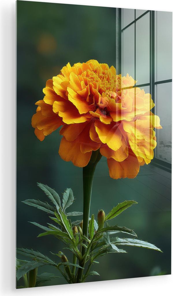 MuchoWow Glasbilder - Bilder auf Wandbild - Foto auf Glas Blütenblätter - Afrikanisch - Orange - Unscharf 60x90 cm Wanddekoration aus Glas - Acry...