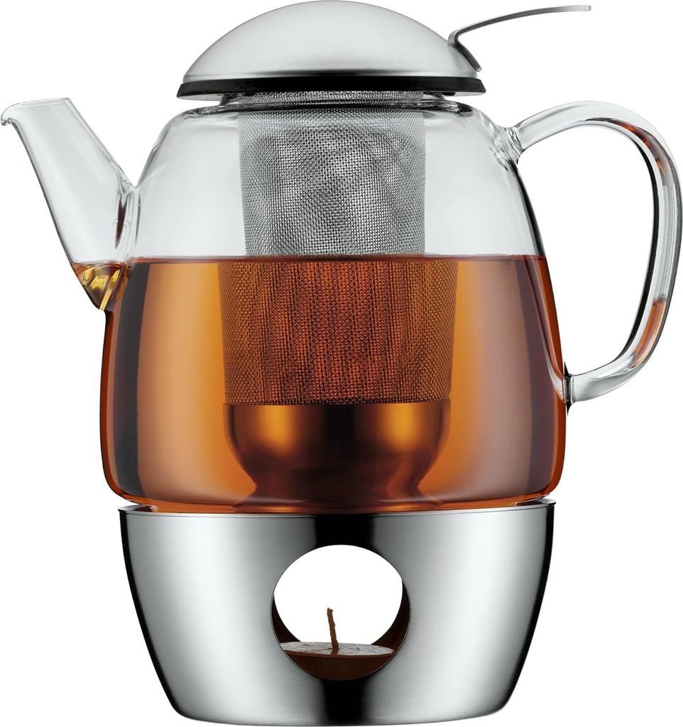 Durchsichtige Teeset mit Teesieb und Warmhaltefunktion