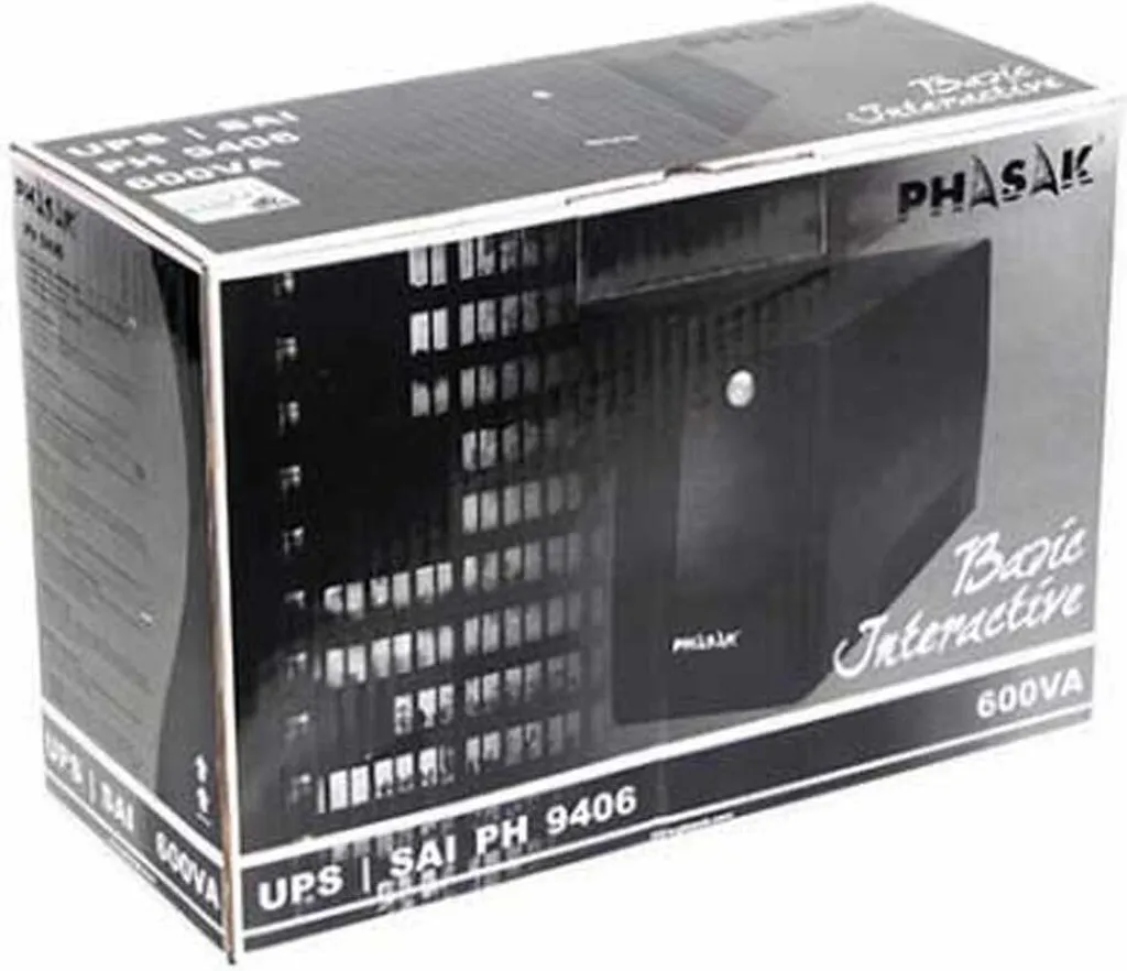Onduleur monophasé Phasak Basic 600VA 360W compact et noir - 5