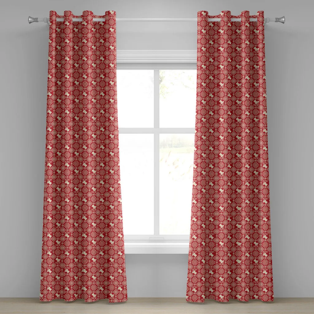 Rideau anti-regards motif nordique 280x175 cm pour vis-à-vis gênant