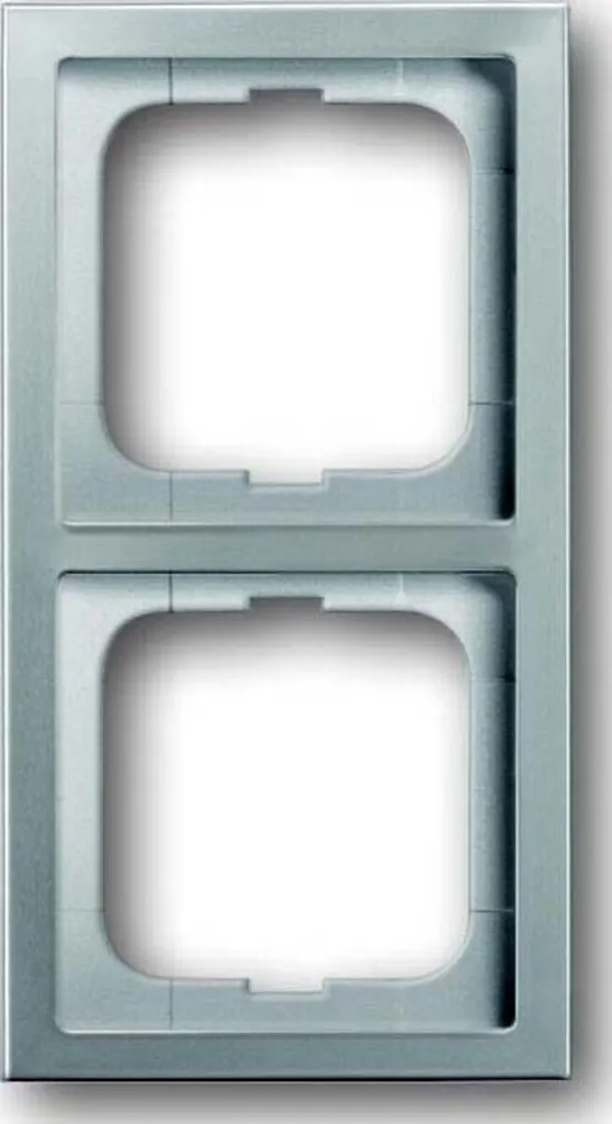 Plaque de finition double en inox brossé Busch-Jaeger pour interrupteur